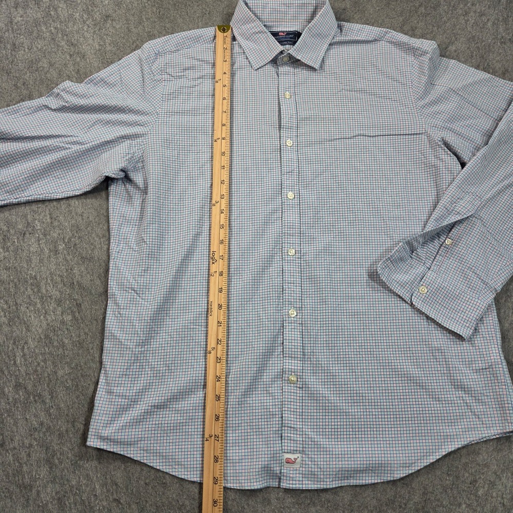 Vineyard Vines Cooper Shirt Mens XL Blue Performance Slim Fit Check 1W010322 - Picture 6 of 10